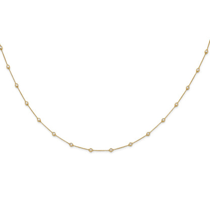 True Origin 14K Yellow Gold 1 carat Lab Grown Diamond VS+ F+ Complete 16 Station 16 in Necklace