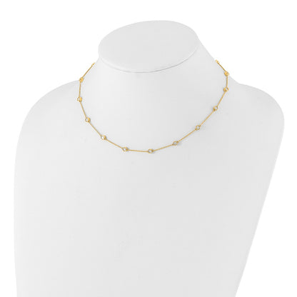 True Origin 14K Yellow Gold 1 carat Lab Grown Diamond VS+ F+ Complete 16 Station 16 in Necklace