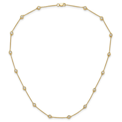 True Origin 14K Yellow Gold 1 carat Lab Grown Diamond VS+ F+ Complete 16 Station 16 in Necklace