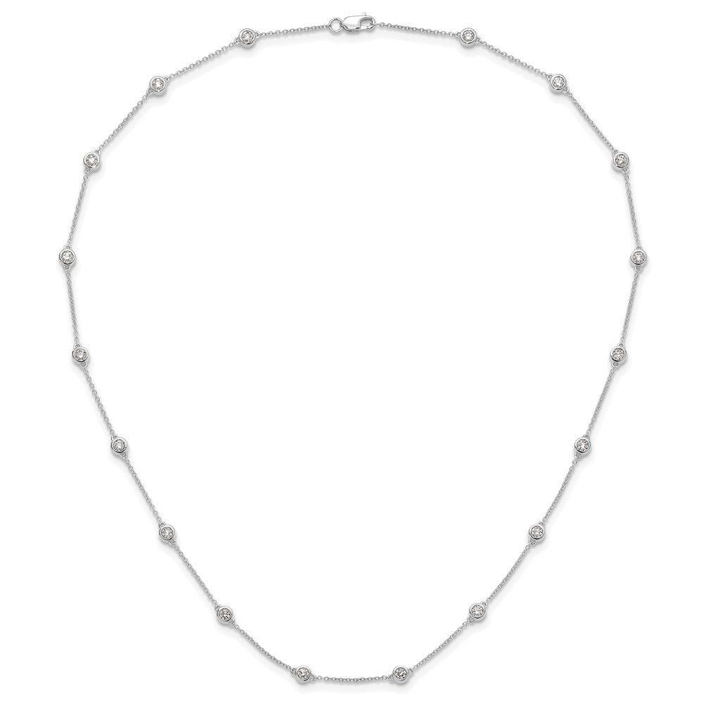 True Origin 14k White Gold 1 1/6 carat Lab Grown Diamond VS DEF Eighteen Station 18 inch Necklace