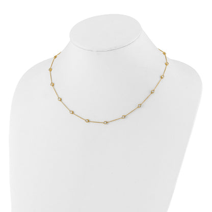 True Origin 14K Yellow Gold 1 1/6 carat Lab Grown Diamond VS+ F+ Complete 18 Station 18 in Necklace