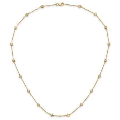 True Origin 14K Yellow Gold 1 1/6 carat Lab Grown Diamond VS+ F+ Complete 18 Station 18 in Necklace