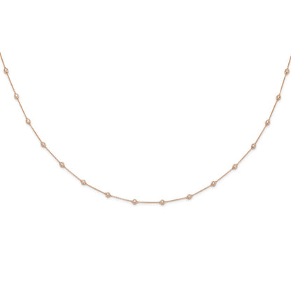 True Origin 14K Rose Gold 1 1/3 carat Lab Grown Diamond VS+ F+ Complete 20 Station 20 in Necklace