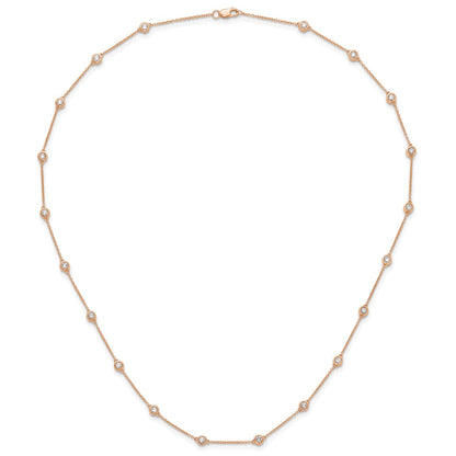 True Origin 14K Rose Gold 1 1/3 carat Lab Grown Diamond VS+ F+ Complete 20 Station 20 in Necklace