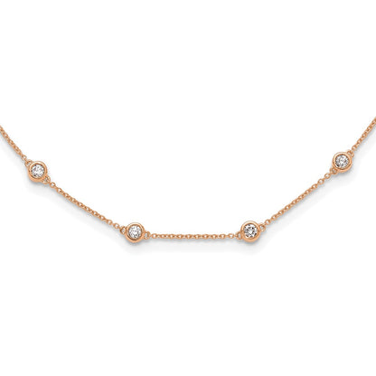 True Origin 14K Rose Gold 1 1/3 carat Lab Grown Diamond VS+ F+ Complete 20 Station 20 in Necklace