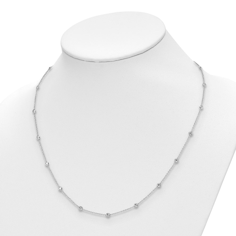 True Origin 14K White Gold 1 1/3 carat Lab Grown Diamond VS+ F+ Complete 20 Station 20 in Necklace