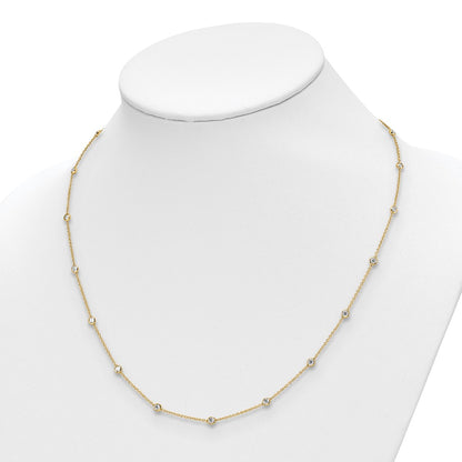 True Origin 14K Yellow Gold 1 1/3 carat Lab Grown Diamond VS+ F+ Complete 20 Station 20 in Necklace