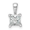 14k White Gold 3/4 carat Lab Grown Diamond VS/SI+ G+ 18 inch 4 Prong Pendant Necklace