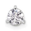 14k White Gold 3/8 carat Lab Grown Diamond VS/SI+ G+ Round Complete Three Prong Chain Slide Pendant