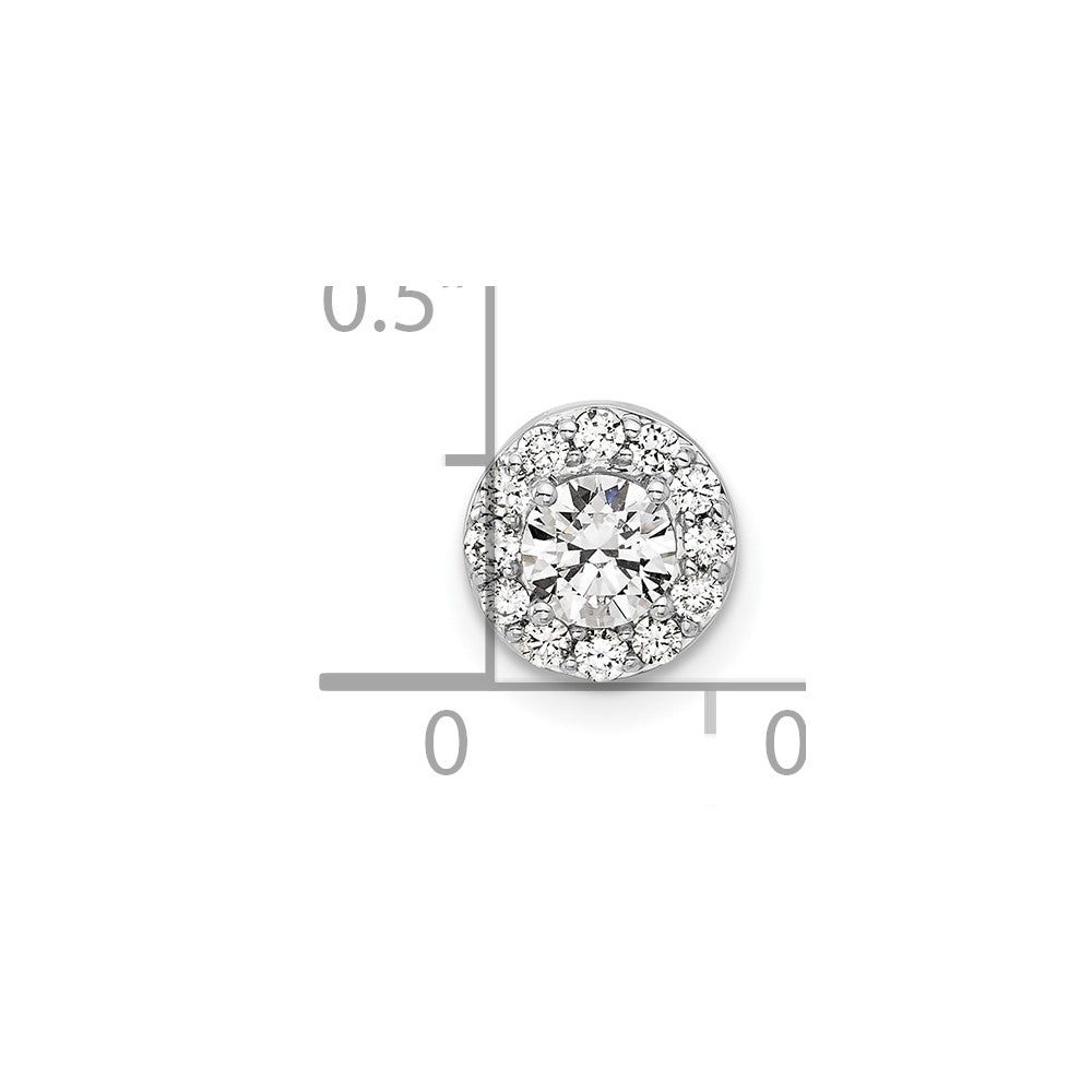 14k White Gold 1/2 carat Lab Grown Diamond VS/SI+ G+ Round Complete Halo Chain Slide Pendant