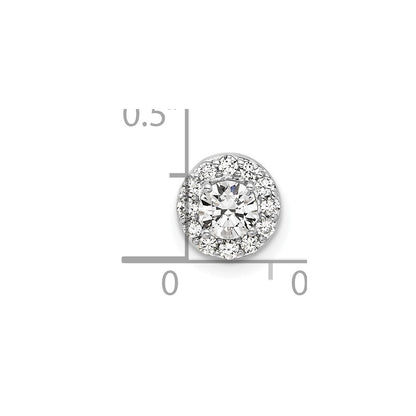 14k White Gold 1/2 carat Lab Grown Diamond VS/SI+ G+ Round Complete Halo Chain Slide Pendant
