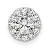 14k White Gold 1/2 carat Lab Grown Diamond VS/SI+ G+ Round Complete Halo Chain Slide Pendant