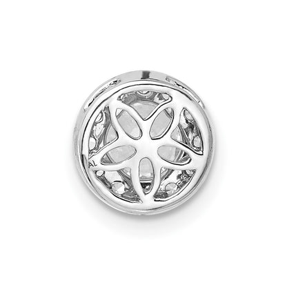 14k White Gold 3/4 carat Lab Grown Diamond VS/SI+ G+ Round Complete Halo Chain Slide Pendant