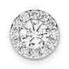 14k White Gold 3/4 carat Lab Grown Diamond VS/SI+ G+ Round Complete Halo Chain Slide Pendant