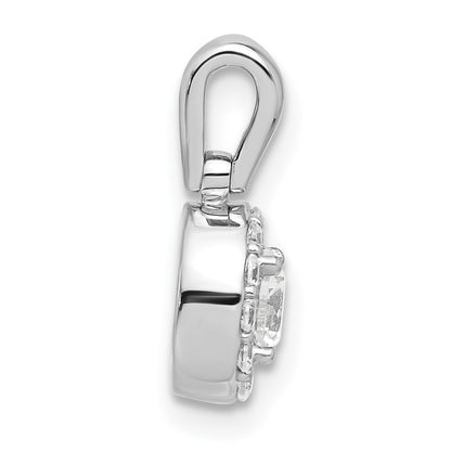 14k White Gold 1/2 carat Lab Grown Diamond VS/SI+ G+ Round Complete Halo Pendant