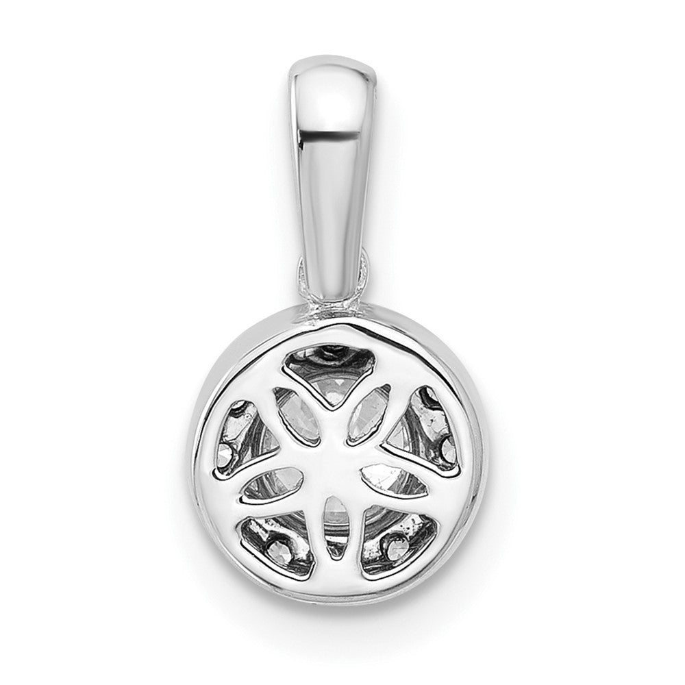 14k White Gold 1/2 carat Lab Grown Diamond VS/SI+ G+ Round Complete Halo Pendant