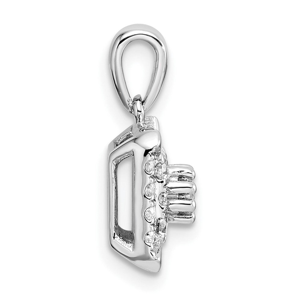 14k White Gold 1/2 carat Lab Grown Diamond VS/SI+ G+ Complete Square Cluster Pendant