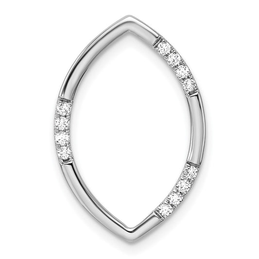 14k White Gold 1/8 carat Lab Grown Diamond VS/SI+ G+ Complete Oval Chain Slide Pendant
