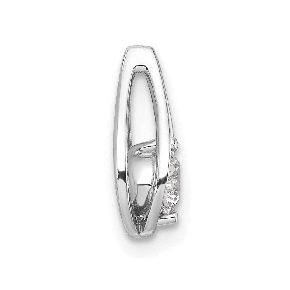 14k White Gold 1/4 carat Lab Grown Diamond VS/SI+ G+ Complete Teardrop Chain Slide Pendant