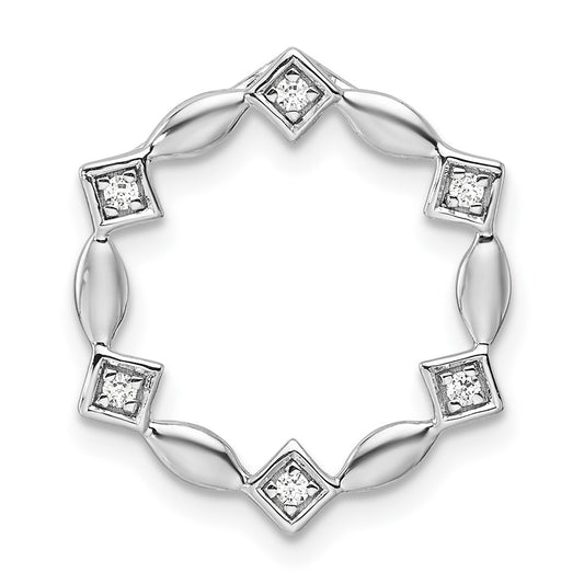 14K White Gold Lab Grown Diamond VS/SI+ G+ Round Chain Slide