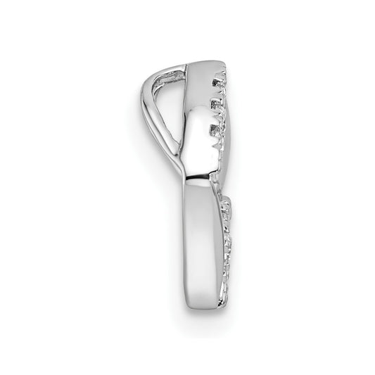 14k White Gold 1/15 carat Lab Grown Diamond VS/SI+ G+ Complete Square Chain Slide Pendant