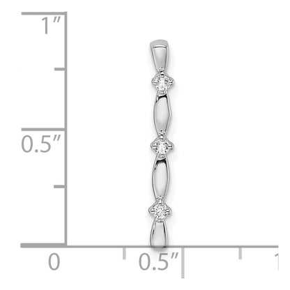 14k White Gold 1/20 carat Lab Grown Diamond VS/SI+ G+ Fashion Bar Chain Slide Pendant