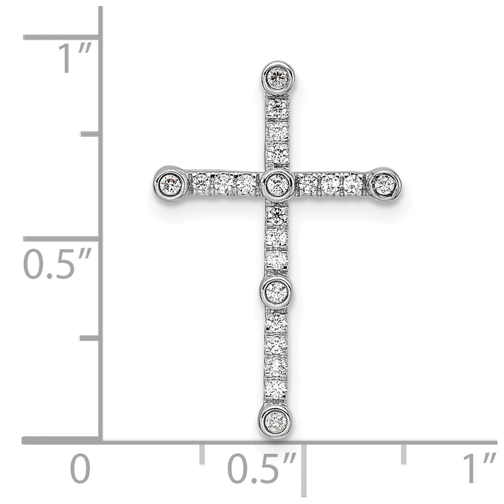 14k White Gold 1/5 carat Lab Grown Diamond VS/SI+ G+ Complete Cross Chain Slide Pendant