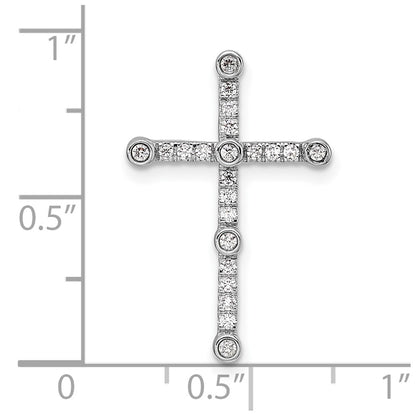 14k White Gold 1/5 carat Lab Grown Diamond VS/SI+ G+ Complete Cross Chain Slide Pendant