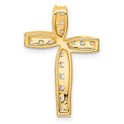 14k 1/2 carat Lab Grown Diamond VS/SI+ G+ Complete Cross Chain Slide Pendant