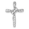 14k White Gold 1/2 carat Lab Grown Diamond VS/SI+ G+ Complete Cross Chain Slide Pendant
