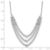 14k White Gold 2 3/4 carat Lab Grown Diamond VS/SI+ G+ 18 inch Triple Layer Necklace
