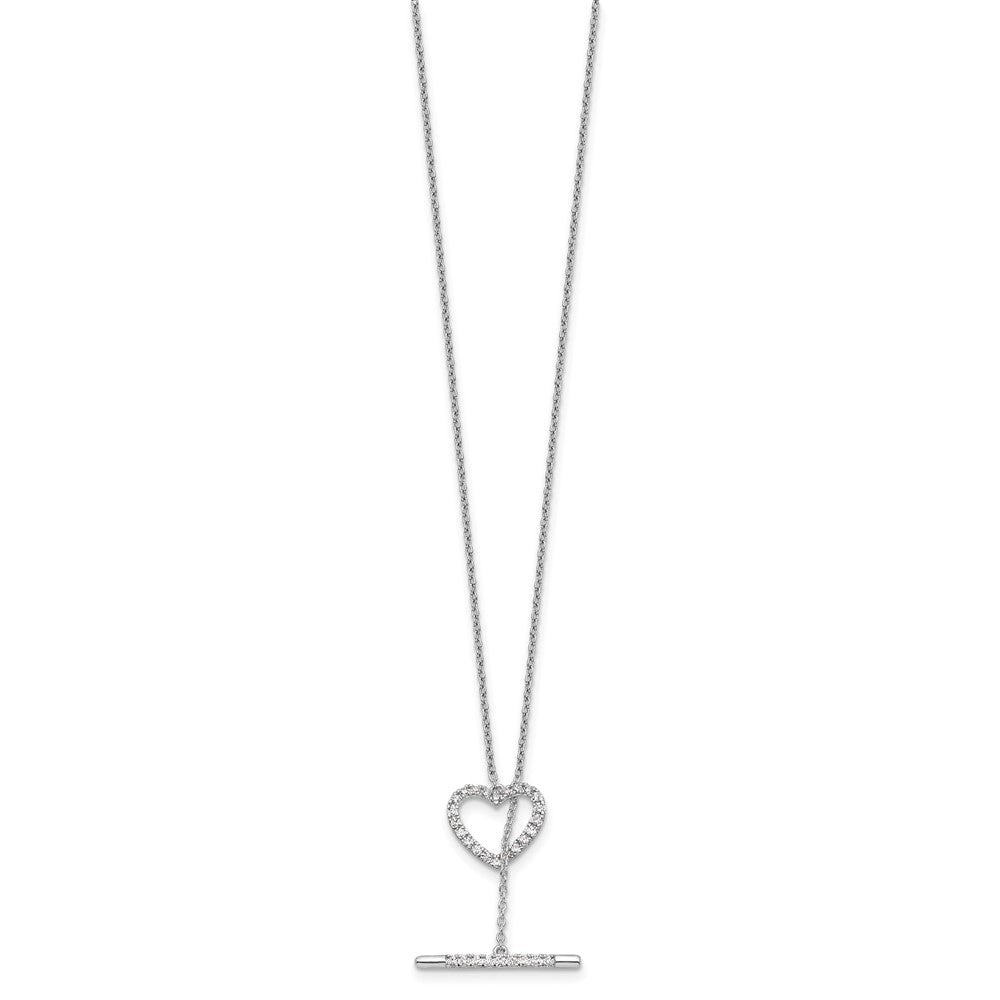 14kw 1/3 carat Lab Grown Diamond VS/SI+ G+ Complete 20 inch Heart Toggle Necklace
