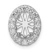 14k White Gold 1/2 carat Lab Grown Diamond VS/SI+ G+ Oval Semi Mount 9.9x6.9mm Center Halo Chain Slide Pendant