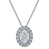 14k White Gold 2 1/2 carat Certified Lab Grown Diamond VS/SI+ G+ Complete 18 inch Oval Halo Pendant Necklace