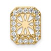 14k 1/2 carat Lab Grown Diamond VS/SI+ G+ Holds 2 carat Radiant Center Semi Mount Halo Chain Slide Pendant