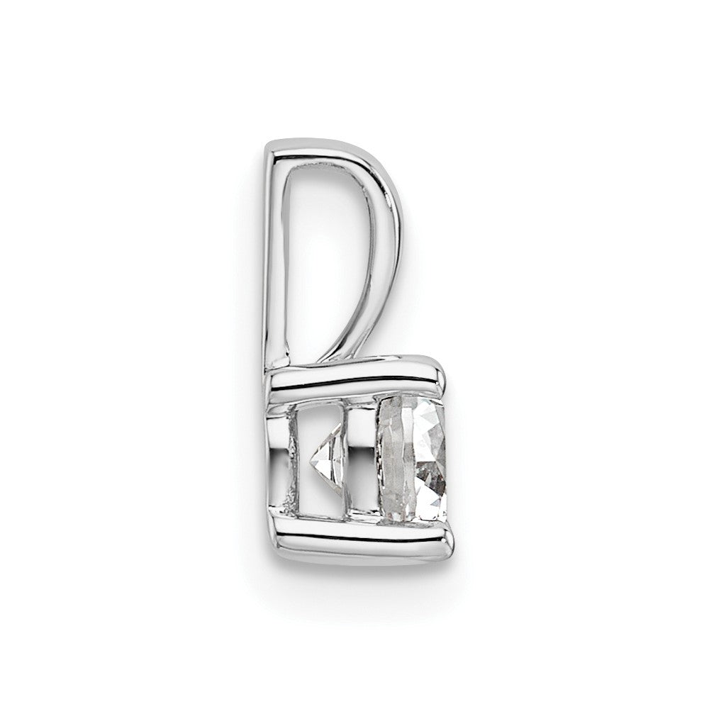 14k White Gold 1/2 carat Lab Grown Diamond VS+ F+ Round Complete Four Prong Pendant