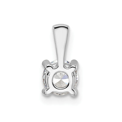 14k White Gold 1/2 carat Lab Grown Diamond VS+ F+ Round Complete Four Prong Pendant