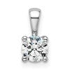 14k White Gold 1/2 carat Lab Grown Diamond VS+ F+ Round Complete Four Prong Pendant