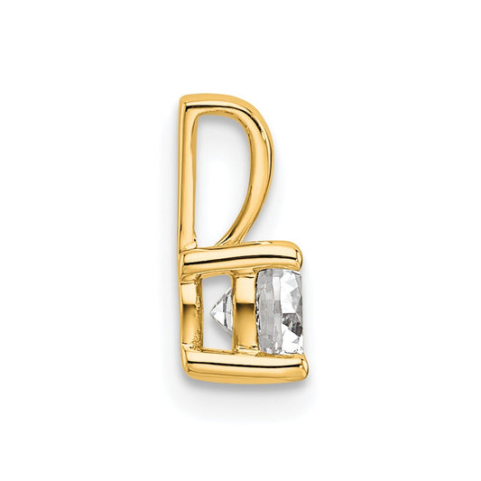 14k 1/2 carat Lab Grown Diamond VS/SI+ G+ Round Complete Four Prong Pendant