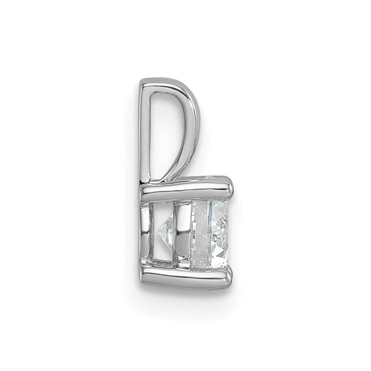 14k White Gold 3/4 carat Lab Grown Diamond VS/SI+ G+ Round Complete Four Prong Pendant