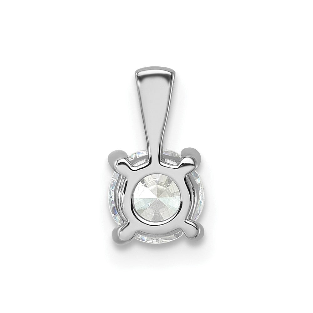 14k White Gold 3/4 carat Lab Grown Diamond VS+ F+ Round Complete Four Prong Pendant