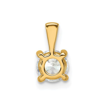 14k 3/4 carat Lab Grown Diamond VS+ F+ Round Complete Four Prong Pendant