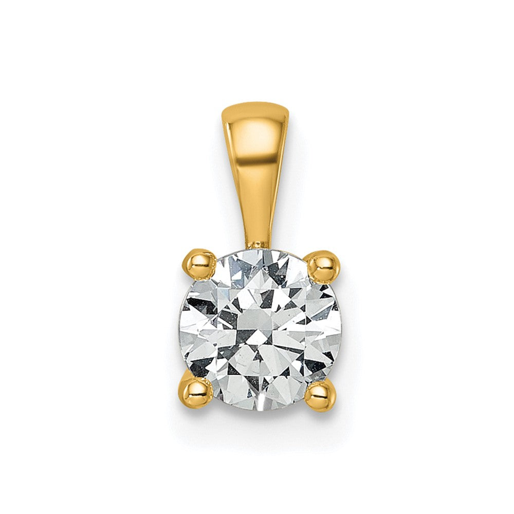 14k 3/4 carat Certified Lab Grown Diamond VS/SI+ G+ Round Complete Four Prong Pendant