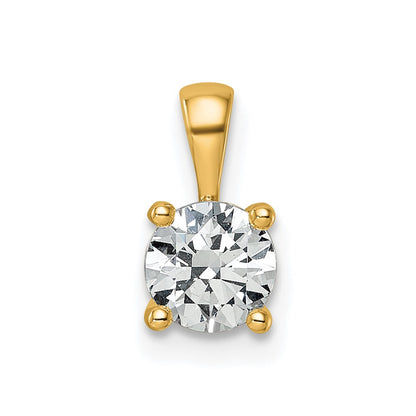 14k 3/4 carat Lab Grown Diamond VS/SI+ G+ Round Complete Four Prong Pendant