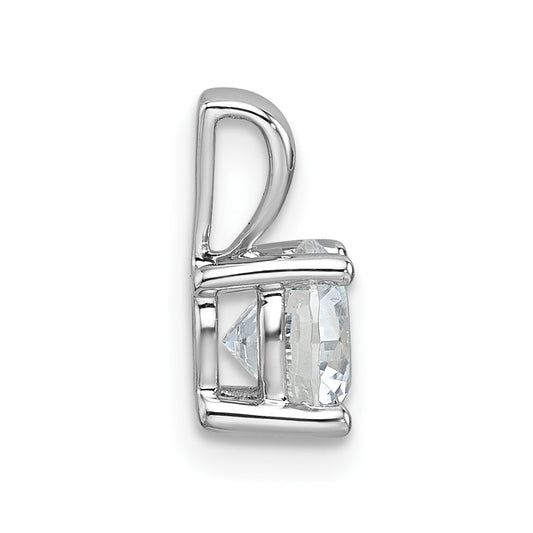 14k White Gold 1 carat Certified Lab Grown Diamond VS/SI+ G+ Round Complete Four Prong Pendant
