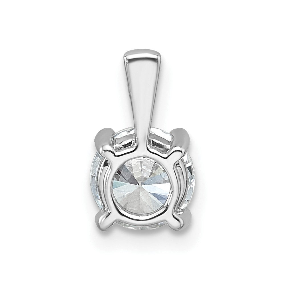 14k White Gold 1 carat Lab Grown Diamond VS+ F+ Round Complete Four Prong Pendant