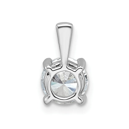 14k White Gold 1 carat Lab Grown Diamond VS+ F+ Round Complete Four Prong Pendant