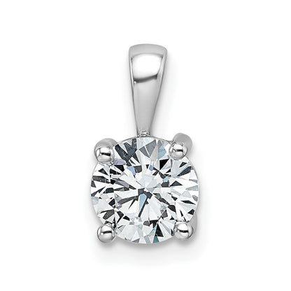14k White Gold 1 carat Certified Lab Grown Diamond VS/SI+ G+ Round Complete Four Prong Pendant