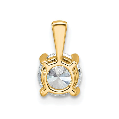 14k 1 carat Certified Lab Grown Diamond VS+ F+ Round Complete Four Prong Pendant