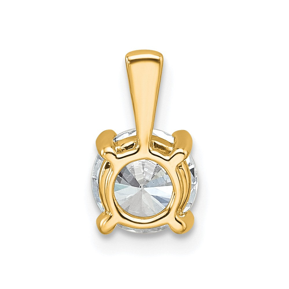 14k 1 carat Lab Grown Diamond VS+ F+ Round Complete Four Prong Pendant